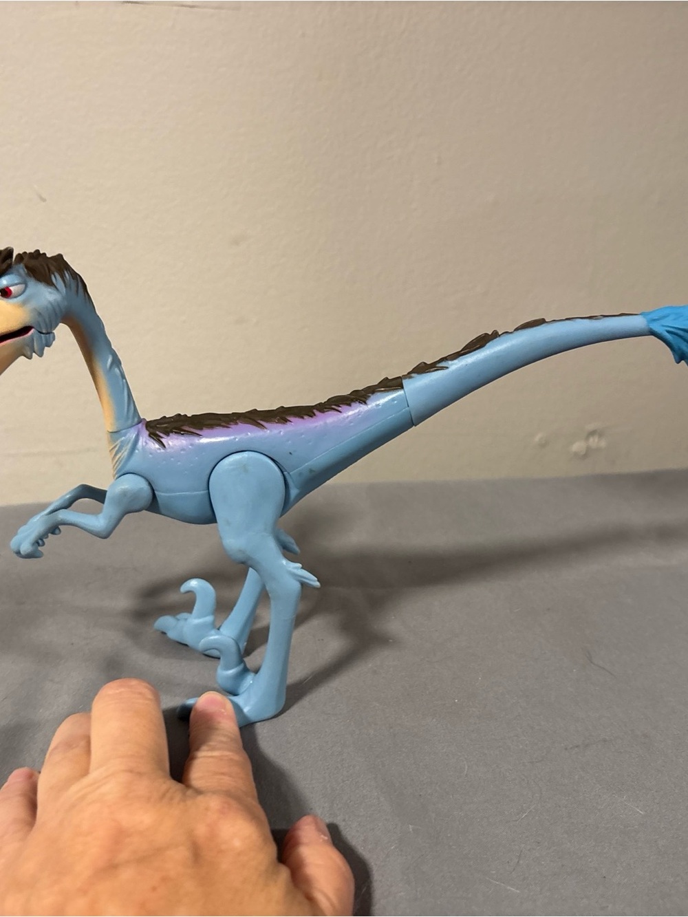 Poseable Light Blue Raptor Action Figure for Imaginative Play